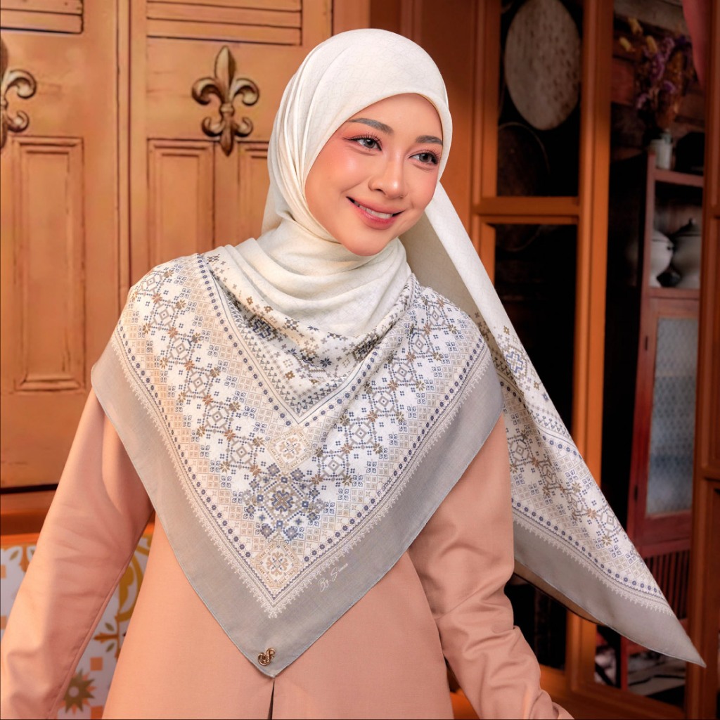 [BYSIMAA] TUDUNG BAWAL MAHRANI - COTTON VOILE | TAK JARANG | SENANG BENTUK | SQUARE | HIJAB | BIDANG 50 60 | PRINTED