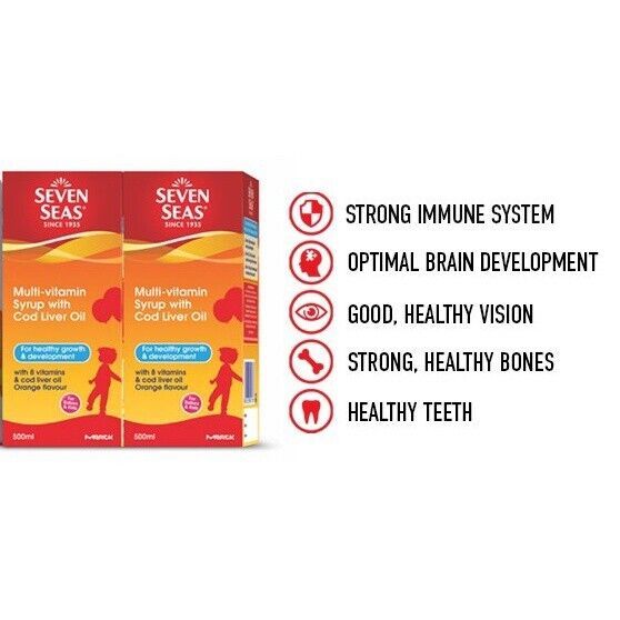 EXP 01/26 SEVEN SEAS MULTIVITAMINS + COD LIVER OIL SYRUP (500MLX2) (FOR ...
