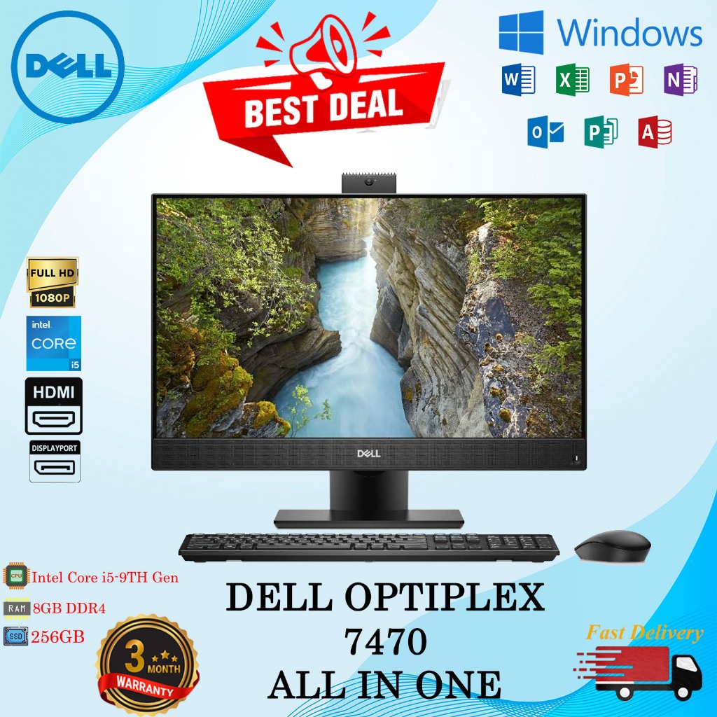 (READY STOCK) DELL OPTIPLEX 7470 ALL IN ONE PC INTEL CORE i5-9TH GEN ...