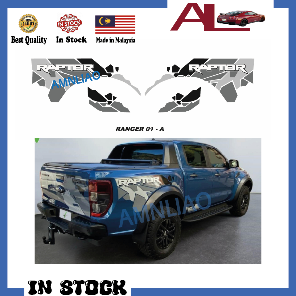 Ford Ranger Raptor / Wildtrak Side Body Graphic Decals Vinyl Sticker ...