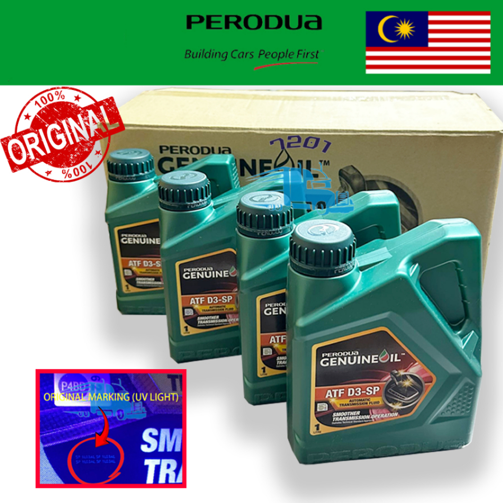 4 BOTOL 100% ORIGINAL ATF D3-SP Perodua Auto Transmission Fluid 1L Axia ...