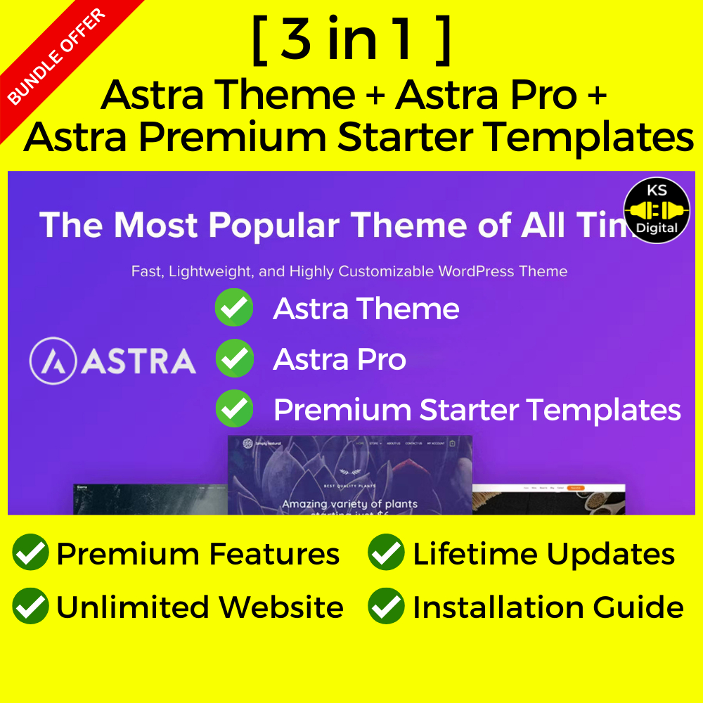 [3 in 1] Astra Theme + Astra Pro + Astra Premium Starter Templates ...