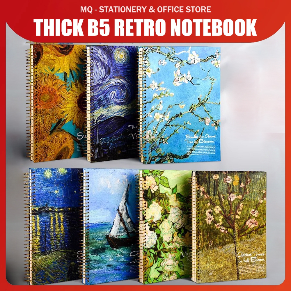 Thick B5 Notebook Van Gogh Painting 16K Vintage Retro Coil Notebooks ...