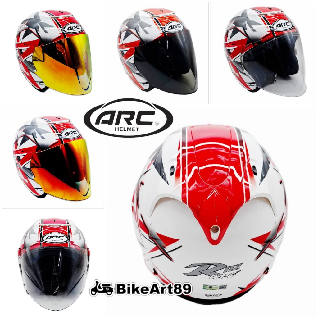 ARC RITZ Helmet REXSTAR Series Black White Size L / XXL Topi Riding ...
