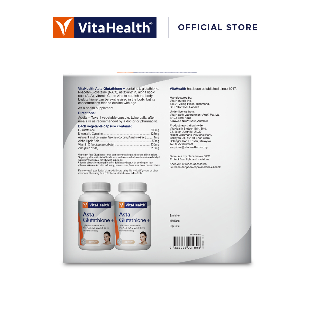 vitahealth asta-glutathione plus Search main image 1