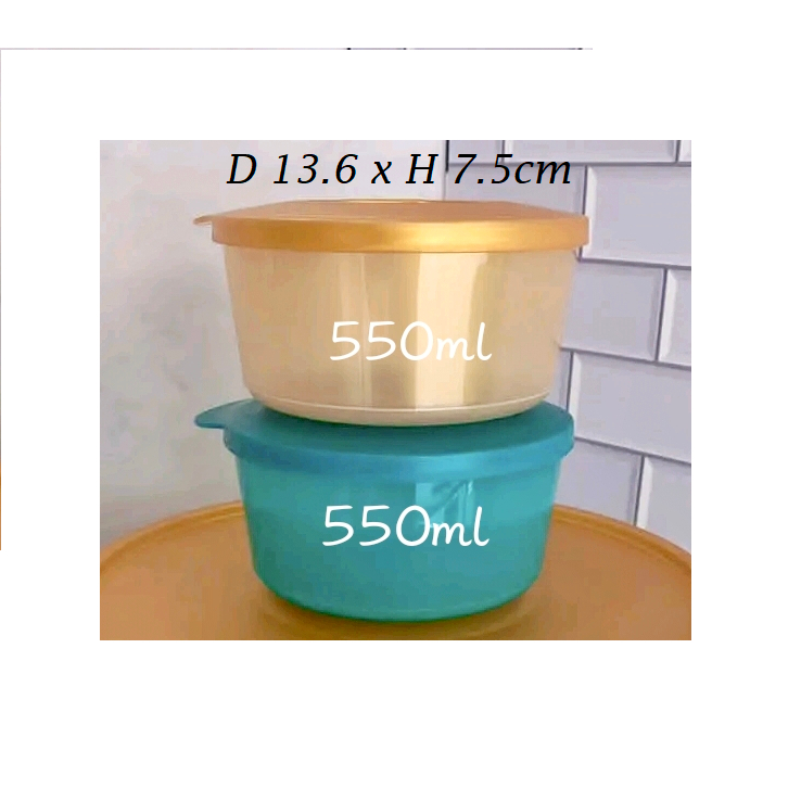 Tupperware Illumina Bowl Click bowl 550ml gold & green | Shopee Malaysia