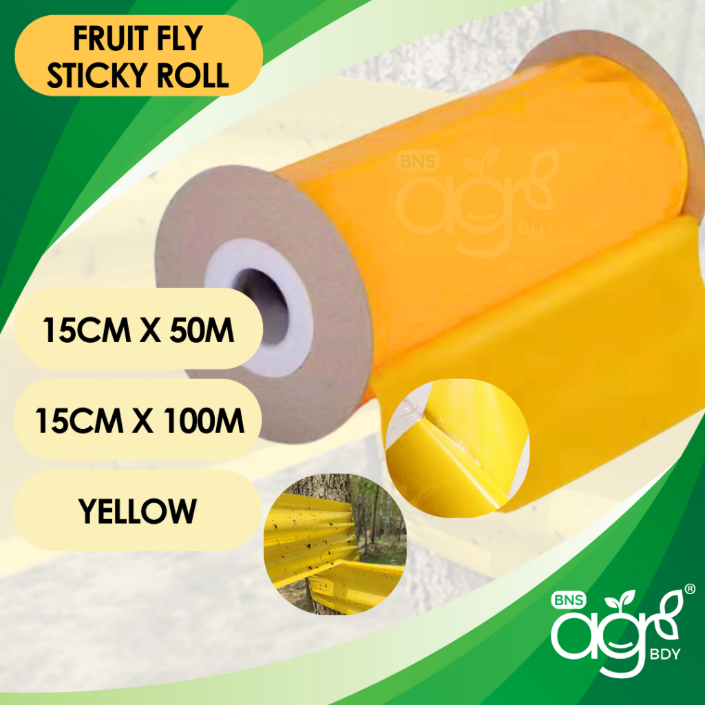 [Gulung] AgroBuddy Pelekat Serangga Kuning | Fruit Fly Thrips Double ...