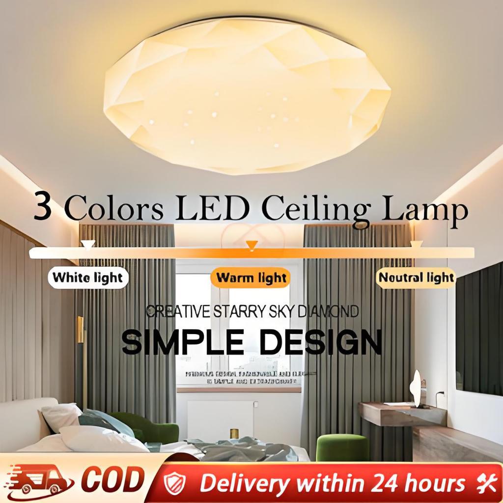 LED Round Modern Ceiling Light 24W/36W/48W 3 colour For Living Room ...