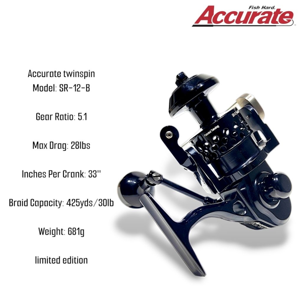 The Accurate TWINSPIN reels SR 6,12,20,30 spinning fishing reel (MADE IN  USA) | Shopee Malaysia