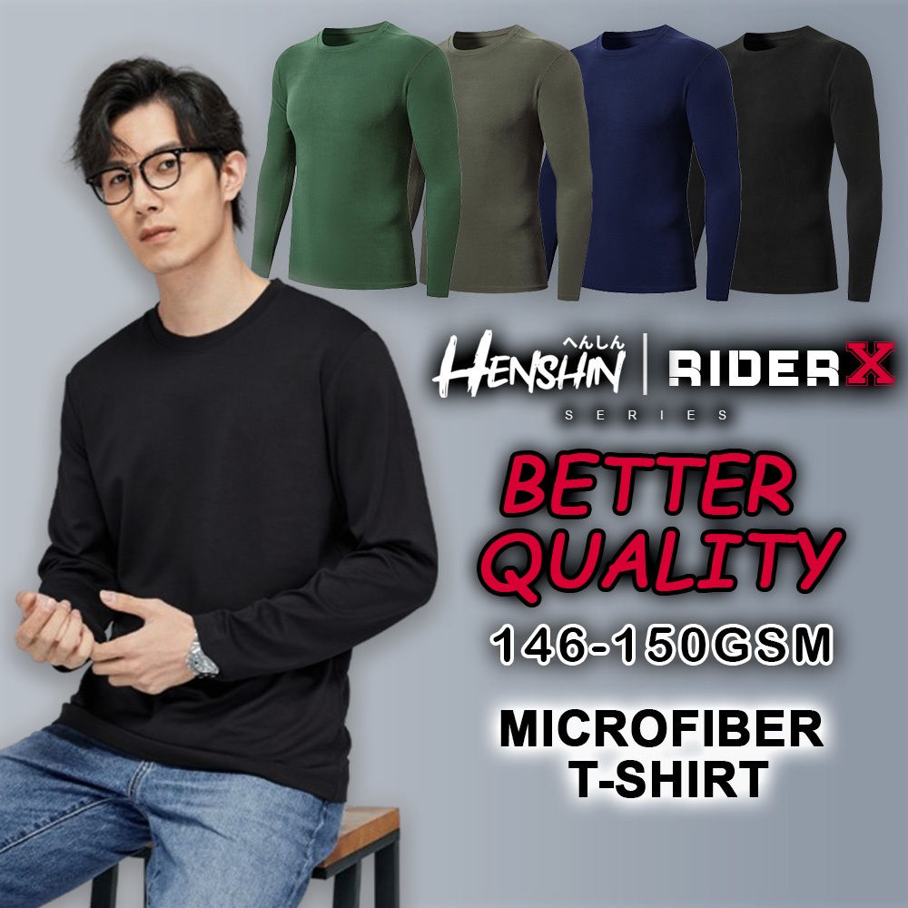 HENSHIN RIDER X Plain Microfiber Round Neck Long Sleeve T-Shirt (FAST ...