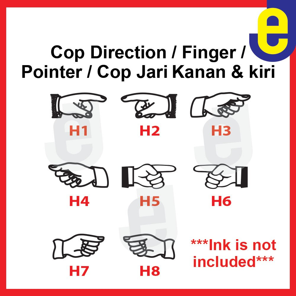 Rubber Stamp Cop Direction / Finger / Pointer / 👉Cop Jari👈Kanan & kiri ...