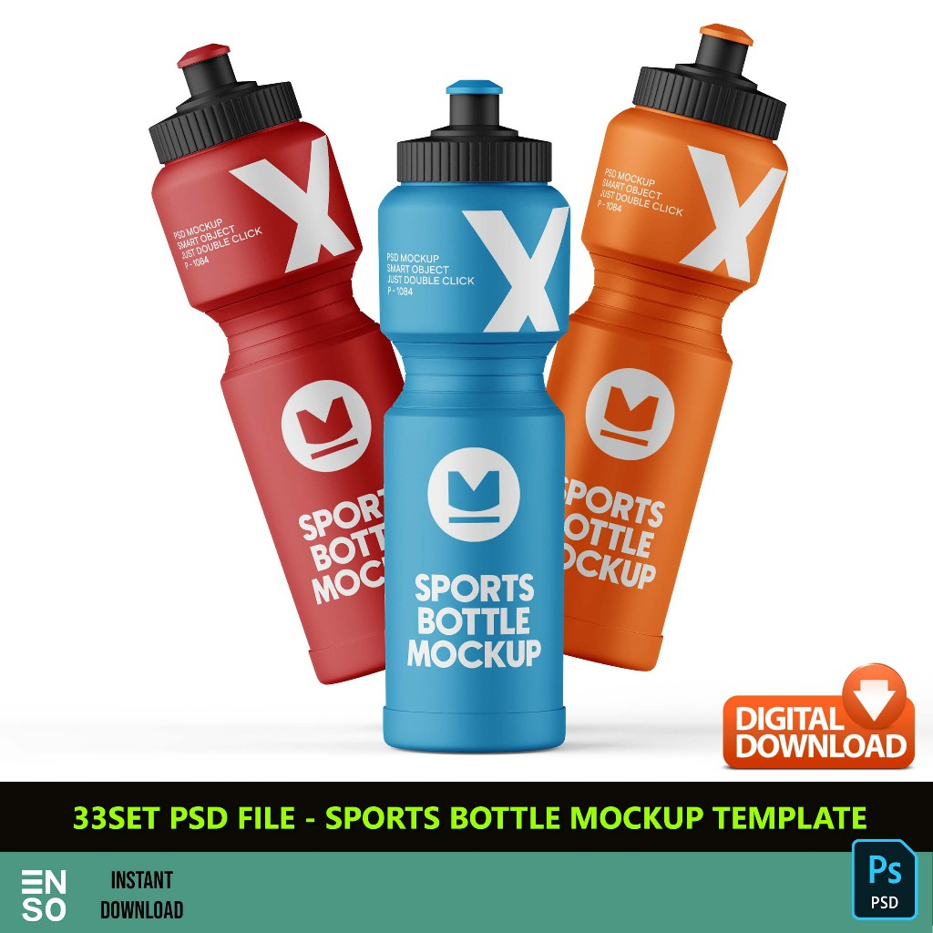 33Set PSD Files - Sport Water Bottle Mockup Template | Photoshop Mockup ...