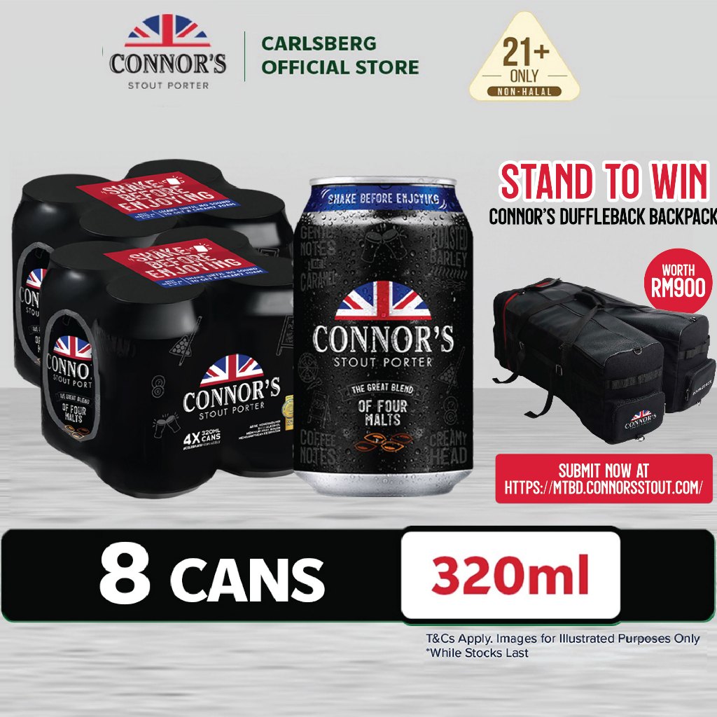 [TWIN PACK] Connor's Stout Porter Can Premium Stout Beer 5.0% Alcohol ...