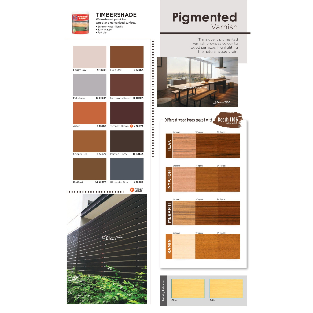 1L Nippon Paint Timber Shade Timbershade Waterbased for wood ...
