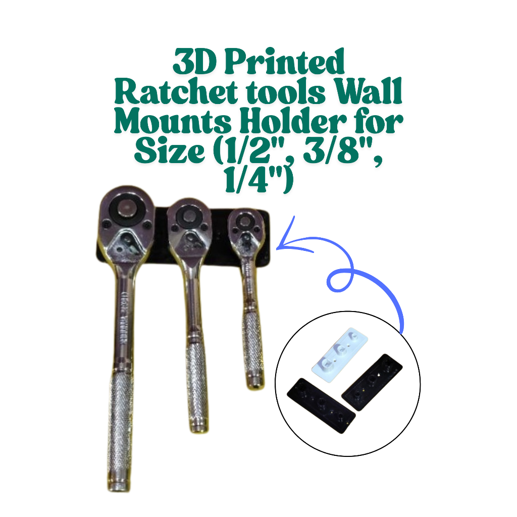 Wall Mount Holder for Ratchet Tools (1/2