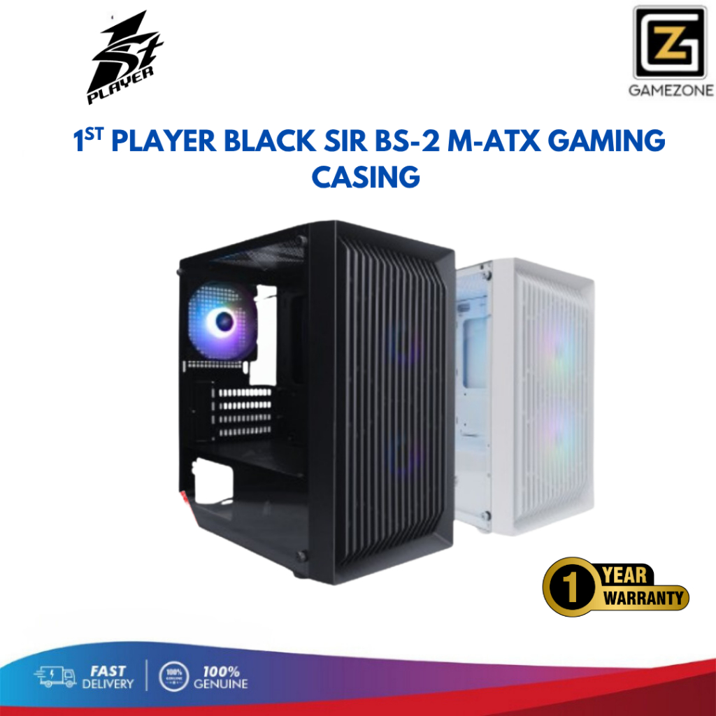 1ST PLAYER BLACK SIR BS-2 MATX PC GAMING CASING | Shopee Malaysia