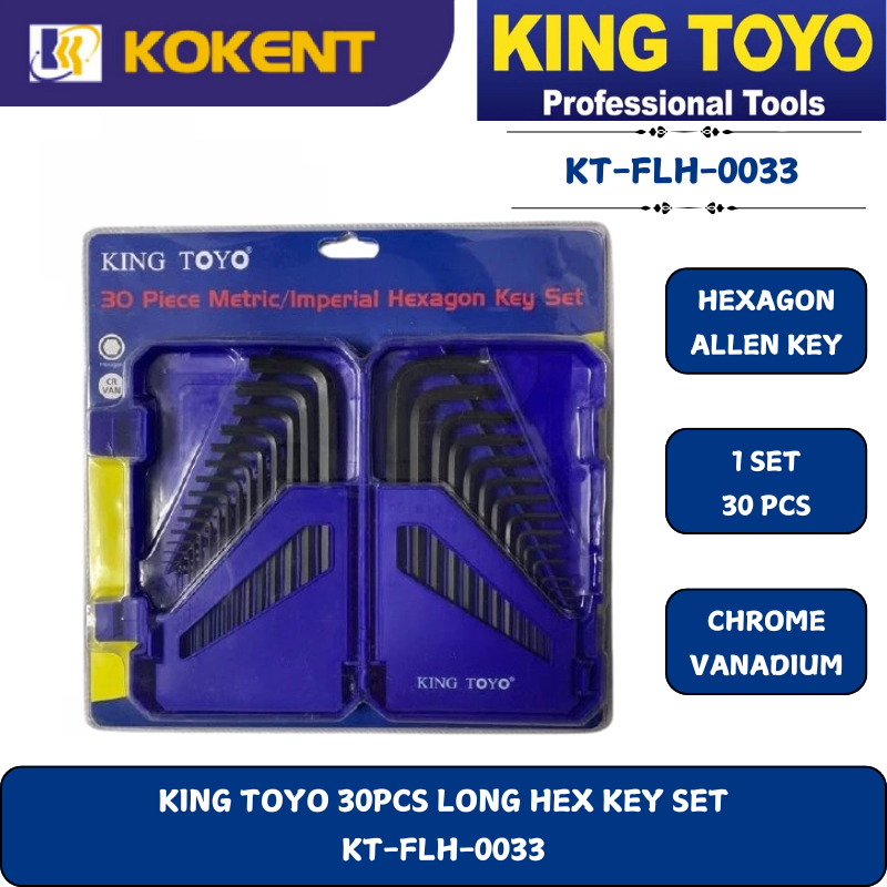 KING TOYO 30PCS LONG HEX KEY SET KT-FLH-0033 | Shopee Malaysia