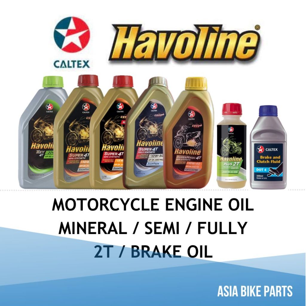 Caltex Havoline Motorcycle Super 4T Engine Oil Mineral / Semi Synthetic ...