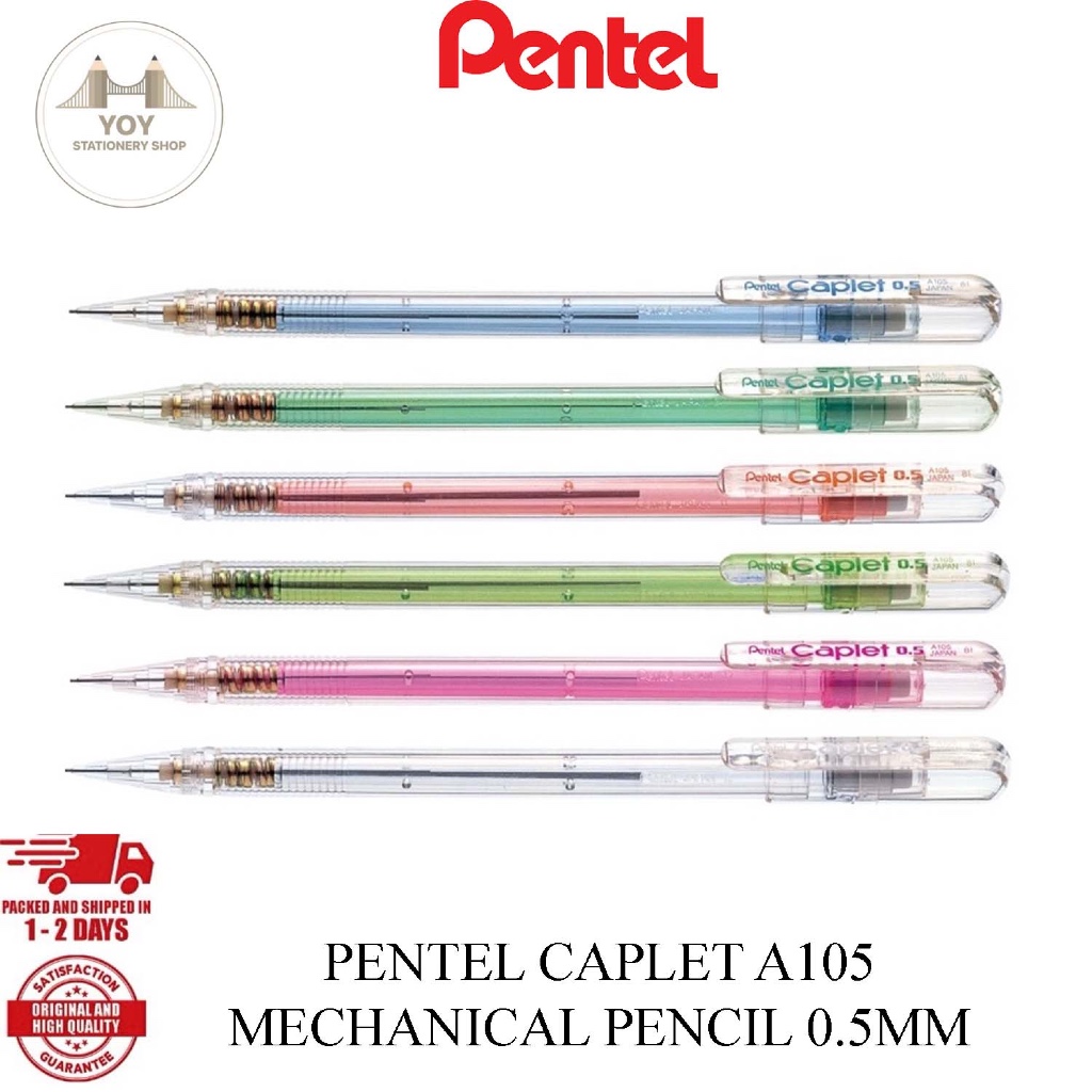 PENTEL CAPLET A105 MECHANICAL PENCIL 0.5MM (READY STOCK / 100% ORIGINAL ...