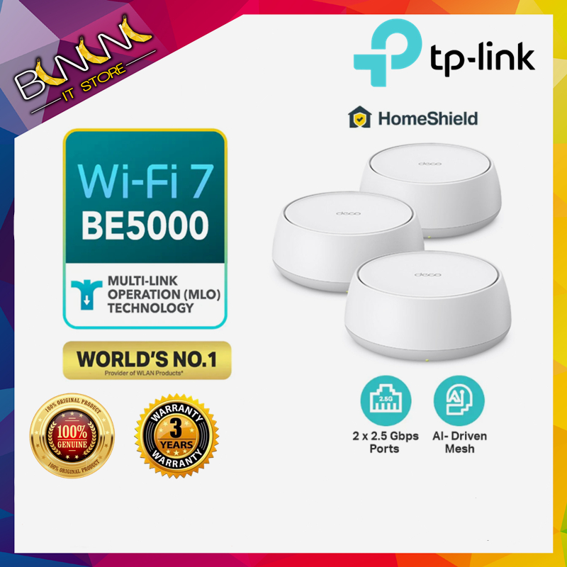 TP-Link BE5000 Deco BE25 WiFi 7 Whole Home AI-Driven Mesh WiFi Router ...