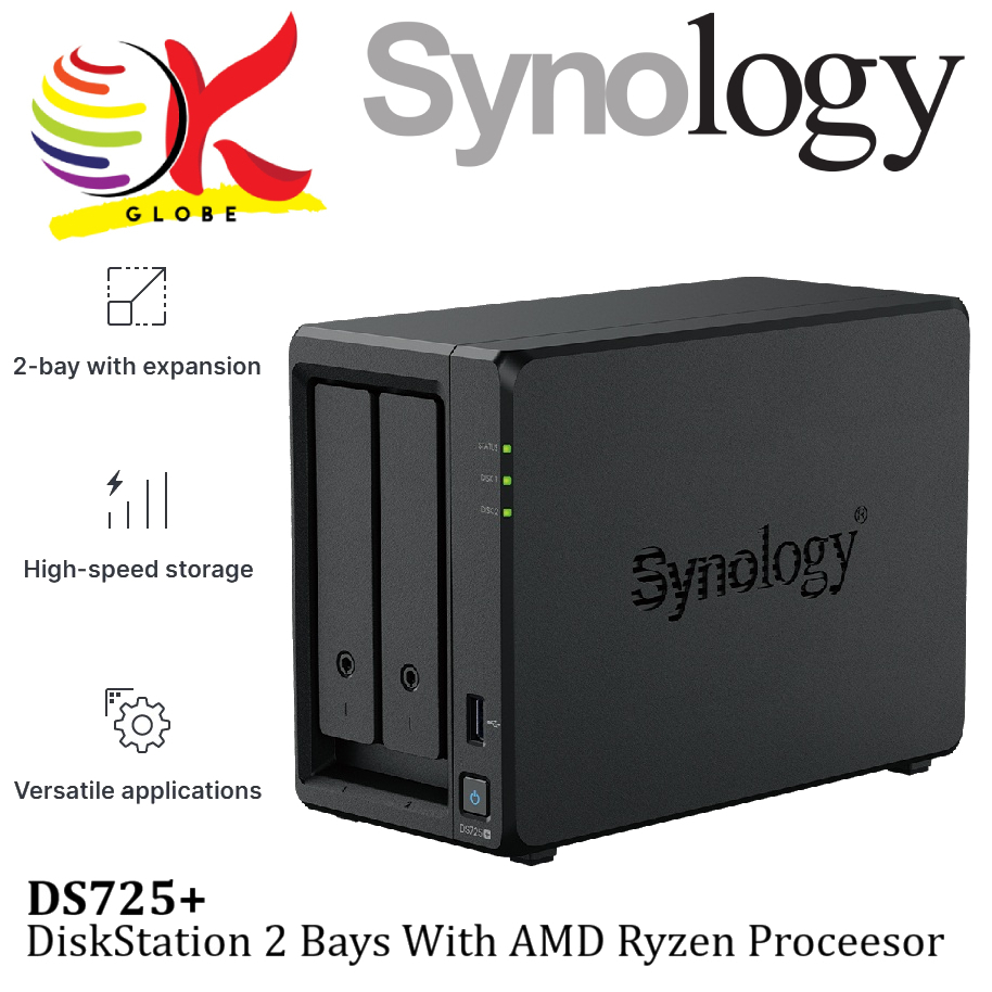 SYNOLOGY DS725+ DISKSTATION 2-BAYS WITH 2.6GHZ NAS STORAGE - DATA ...