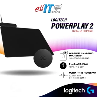 Logitech POWERPLAY 2 Wireless Charging Mousepad System with Non-Stop Charging, Plug-and-Play Coin, Gaming Mousepad
