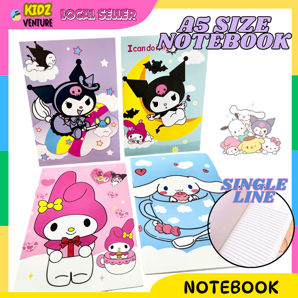 (READY STOCK) Buku Nota A5 Kartun Comel Single Line Notebook Cute ...