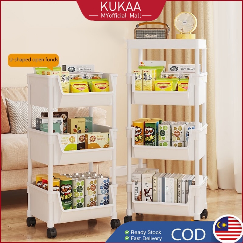 Kukaa 【NEW】Plastic Storage Rack Rak Buku Bookshelf Storage Shelf Rack ...