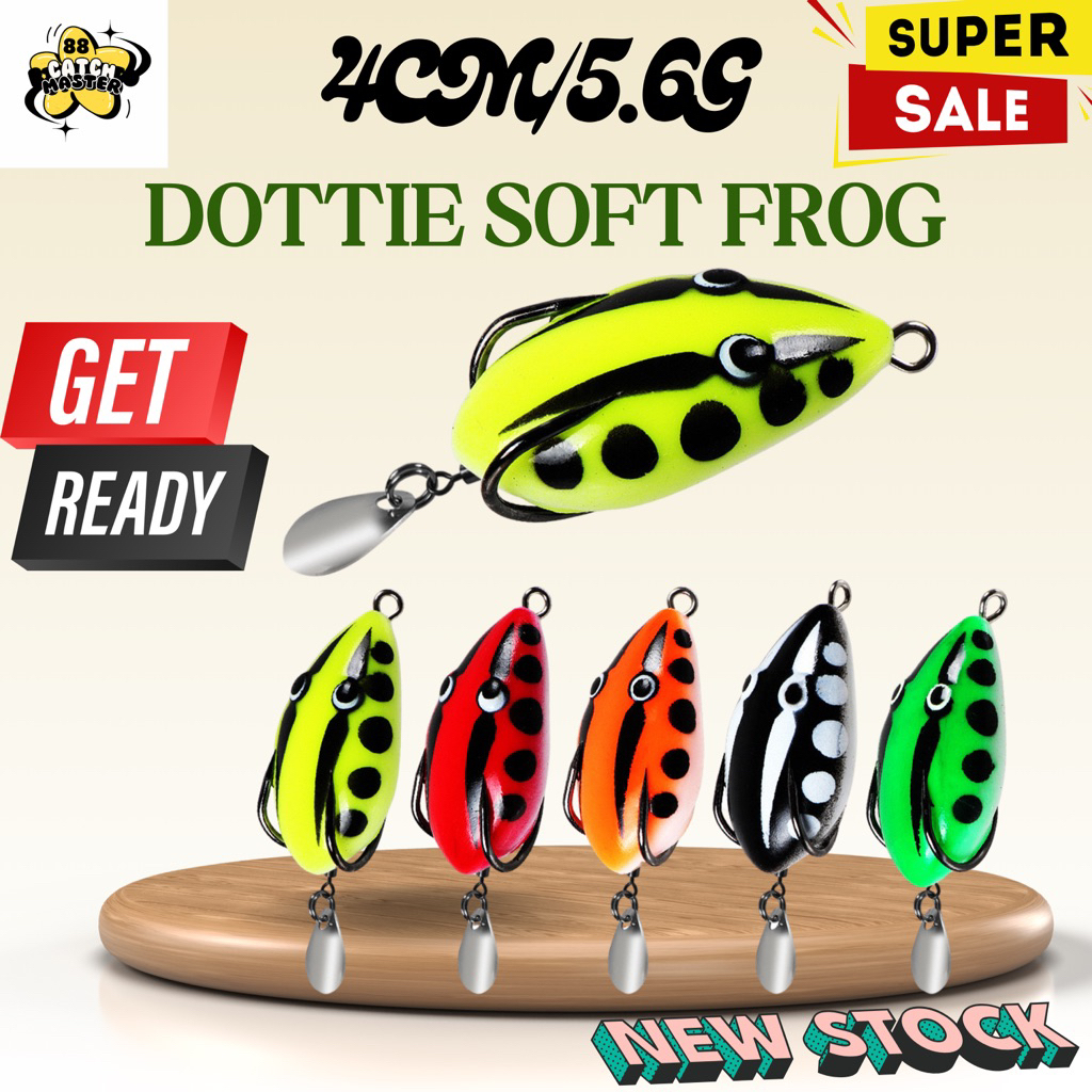 DOTTIE 4cm/5.6g Mini Soft frog Fishing Lure Bait Floating Umpan katak ...