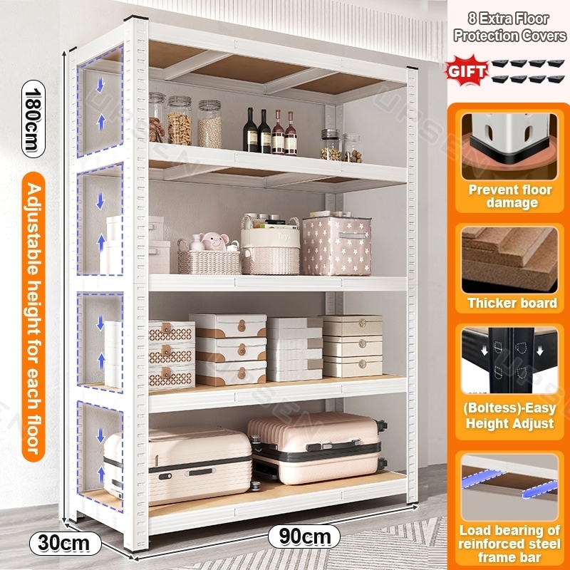 UPSEN rak besi bertingkat boltless rack full metal shelf heavy duty rak ...