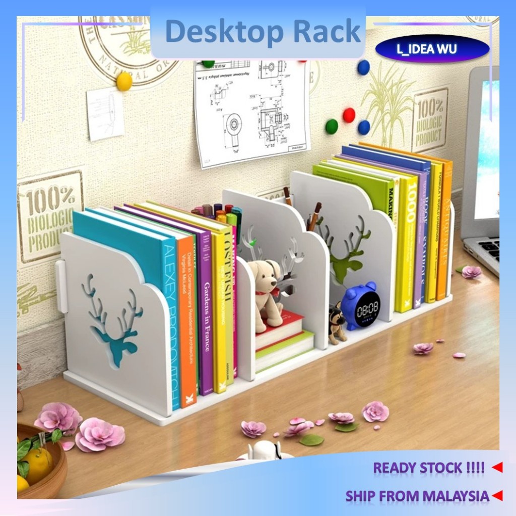 File Organizer Rak Buku Atas Meja Bookshelf Desk Organizer Stationery ...