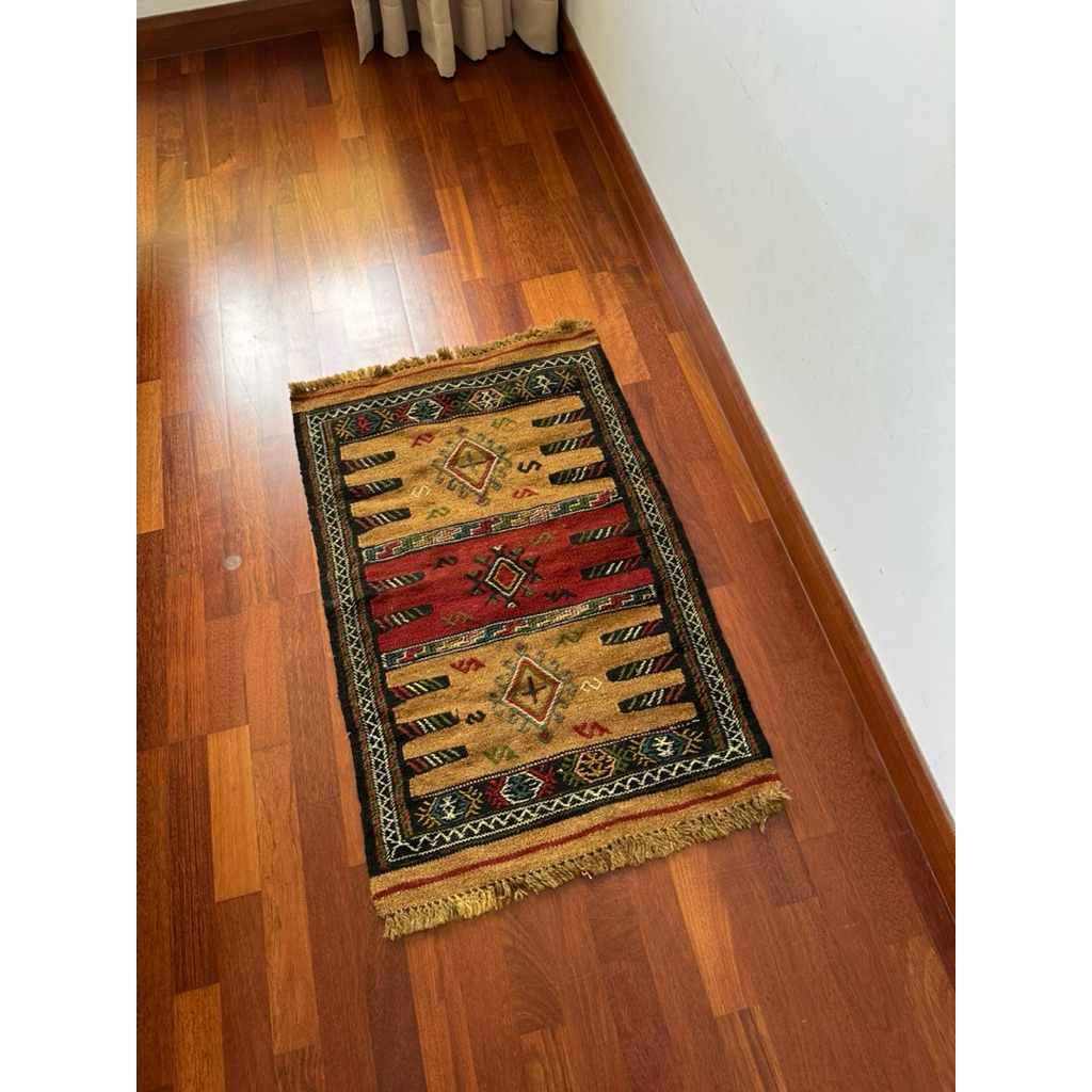 UTA Handmade Persian Wool Soumak Rug 96x62cm Carpet Nomadic Tribal ...