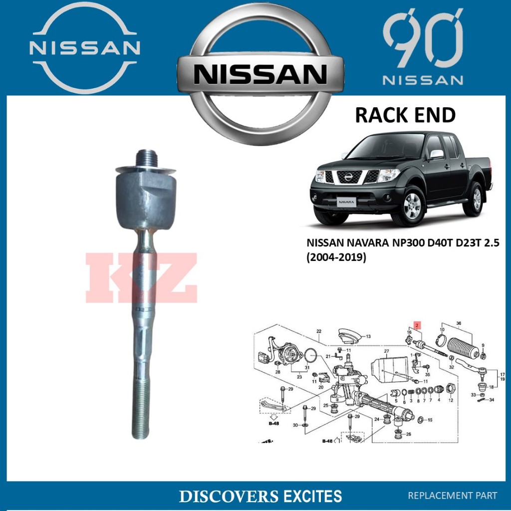 NISSAN NAVARA NP300 D40 D23 2.5 (2004-2019) - 2 IN 1 SET RACK END ...