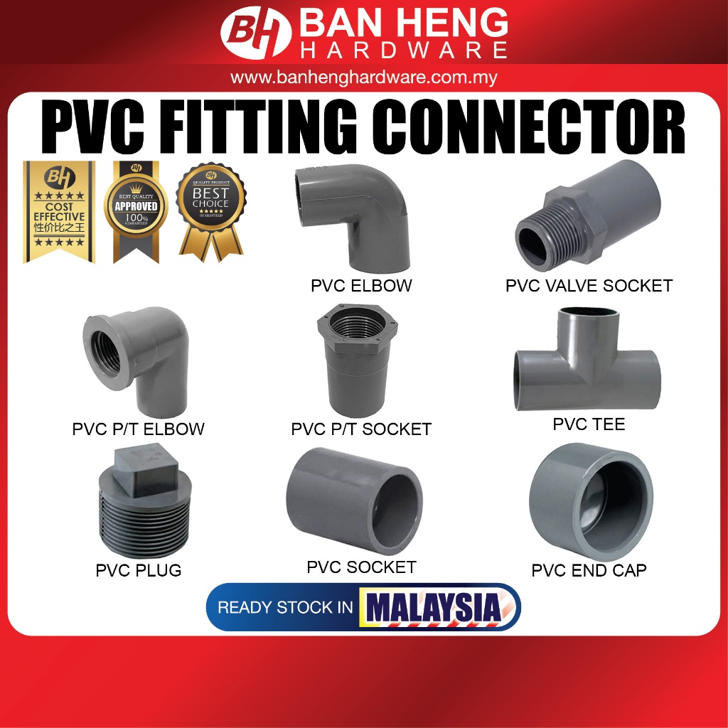 PVC FITTING 100MM - SOCKET, ELBOW, TEE, VALVE SOCKET, P/T SOCKET, PLUG ...