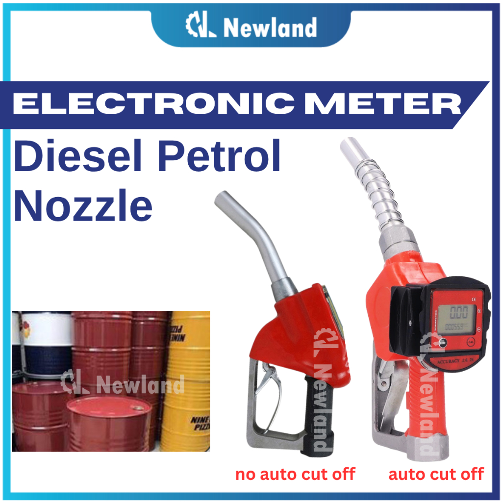 Fuel Gun for Diesel Petrol Nozzle with Electronic Meter & Automatic ...