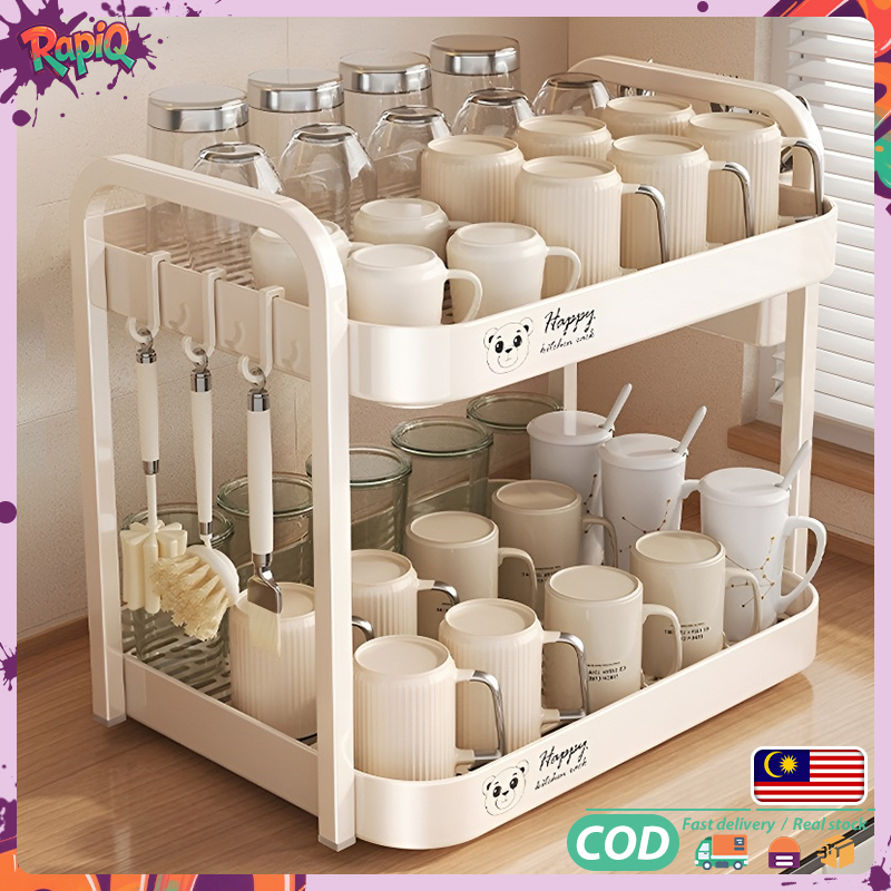 Drain Cup Holder Kitchen Cup Storage Rack cup shelf Bekas Cawan ...