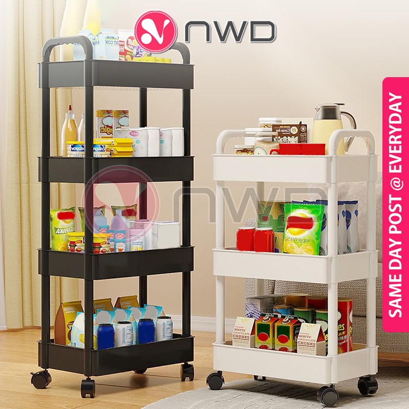 𝗦𝗠𝗢𝗢𝗧𝗛 𝗠𝗢𝗕𝗜𝗟𝗜𝗧𝗬 》3/4/5 Tiers Storage Trolley Multifunction Kitchen ...
