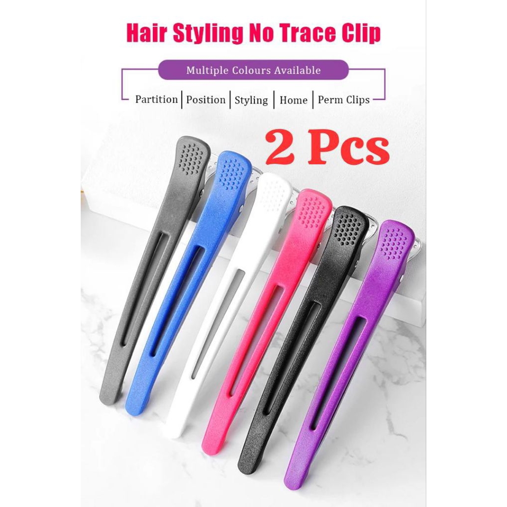 [ Ready Stock 2pcs ] Sepit Rambut Plastic Metal Salon Hairdressing Hair ...