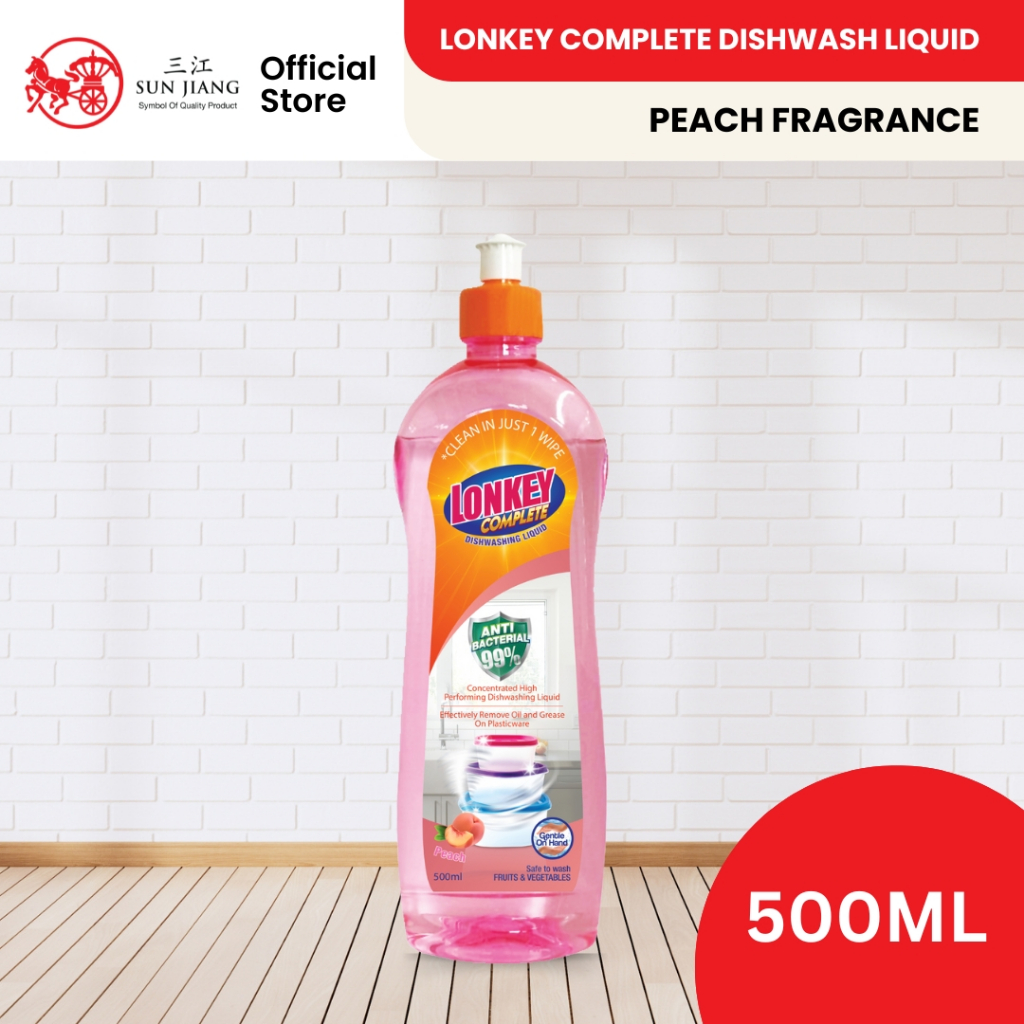 Lonkey Complete Dishwashing Anti-Bacteria 99% Peach (500ml) | Shopee ...