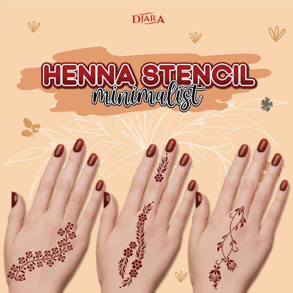 Sticker Inai Corak Minimalist / Henna Sticker / Mehndi Stencil | Shopee ...