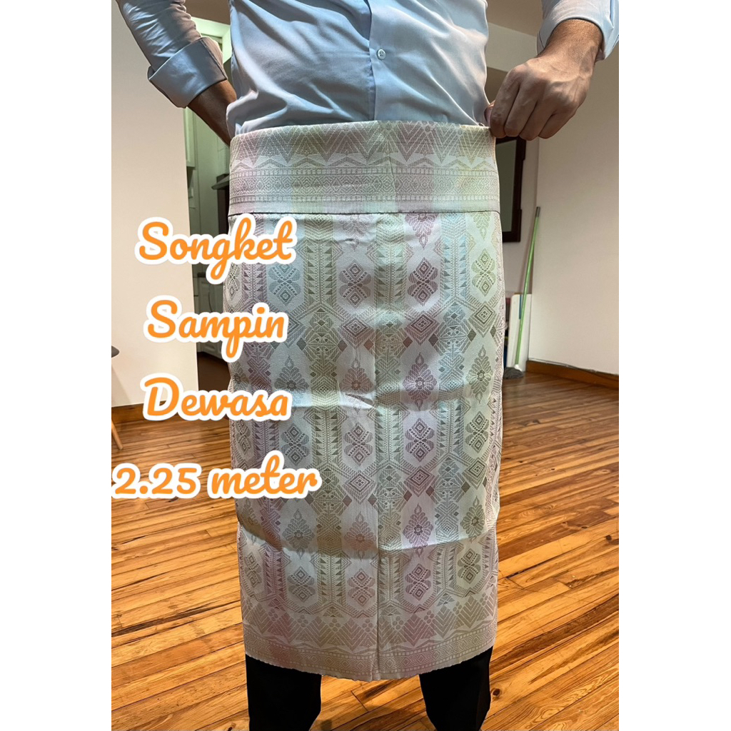 Songket Adult Sampin 2.25M | Siap Jahit | Instant Wrap | For Wedding ...