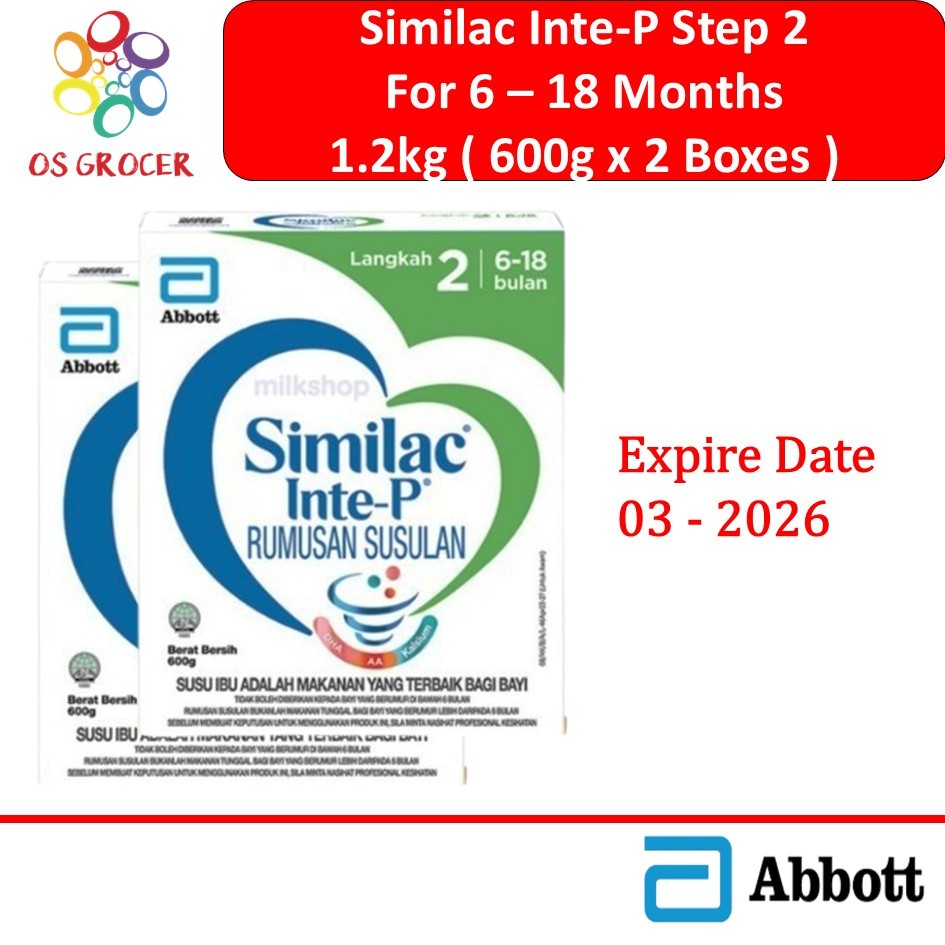 Similac Inte-P Step 2 For 6-18 Months 1.2kg ( 600g x 2 Packs ) Expire ...
