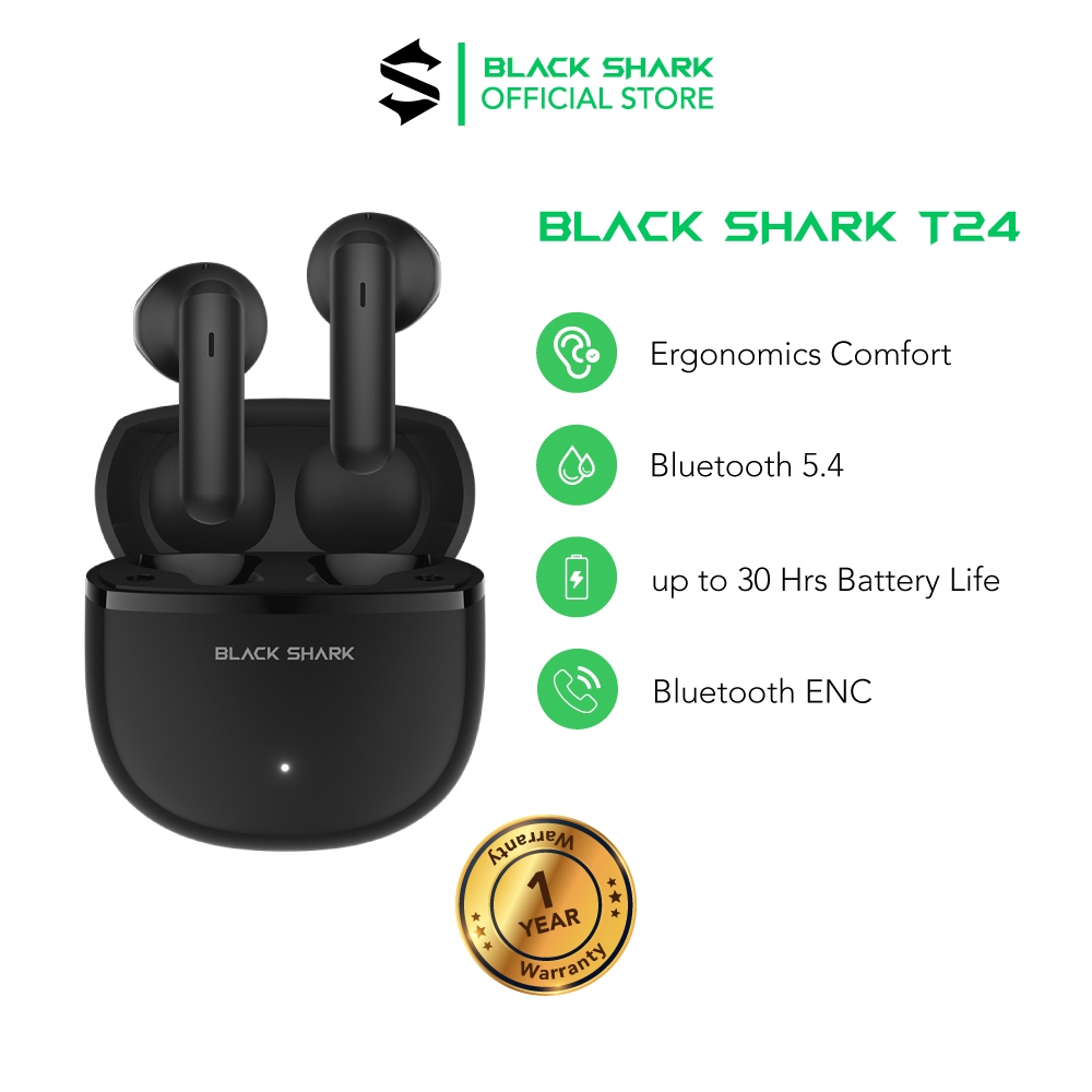 Black Shark Lucifer T24 | TWS Gaming | Bluetooth Earphone TWS | long  battery 30H | ENC earbuds | Bluetooth 5.4 | Shopee Malaysia