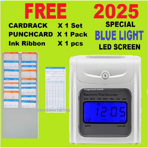 DIGITAL TIME RECORDER PUNCH CARD MACHINE COMPLETE SET | Shopee Malaysia