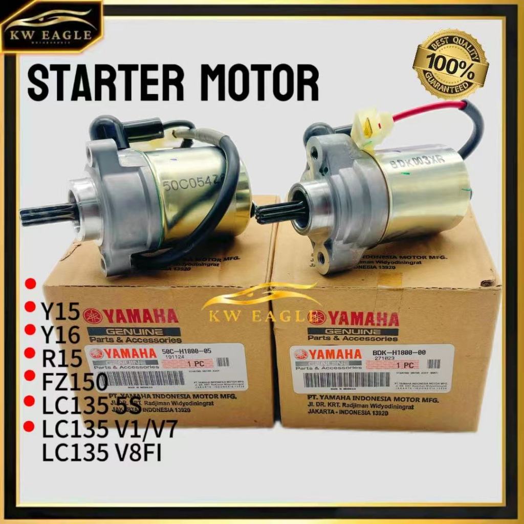 100% ORIGINAL STARTER MOTOR YAMAHA LC135 4S V1-V7 LC135 5S LC V8 Y15ZR ...