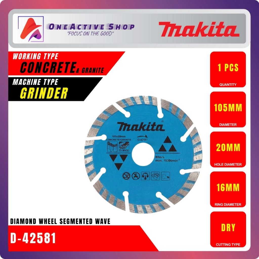 MAKITA D-42581 4'' DIAMOND WHEEL SEGMENTED WAVE SUITABLE FOR DRY ...