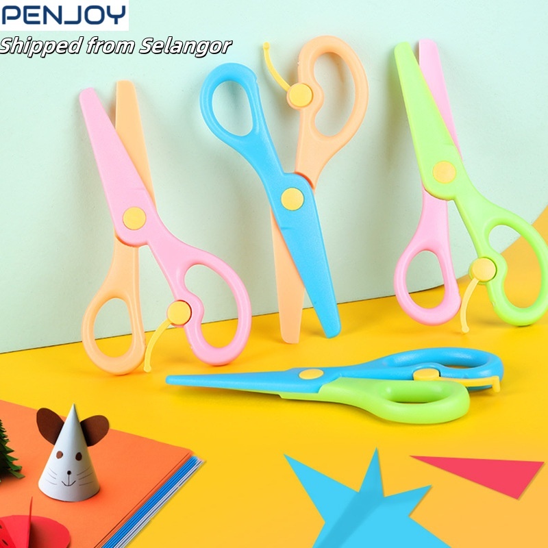 School & Craft Essential: Kids' Dual-Tone Safety Scissors – Rounded-Tip ...