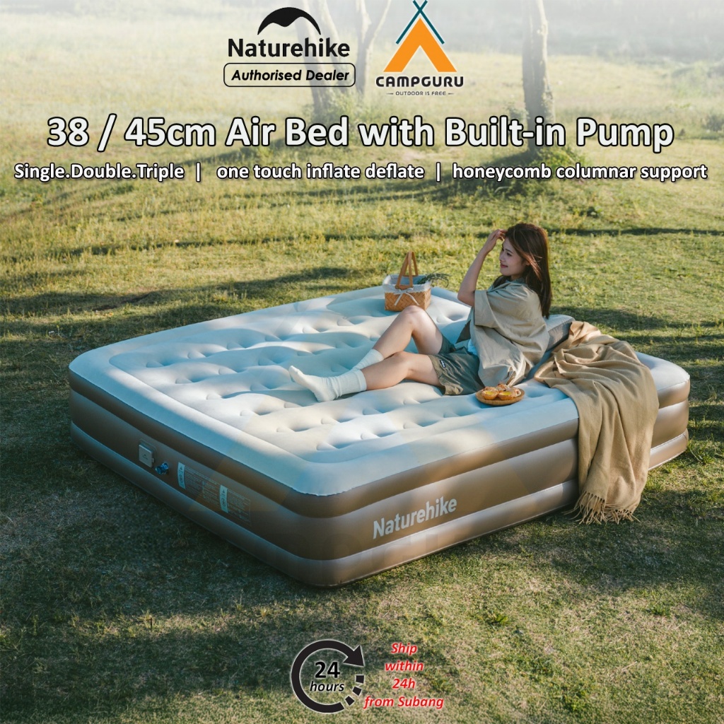 Naturehike 38cm 45cm Air Bed Inflatable Mattress with Built-in Air Pump ...