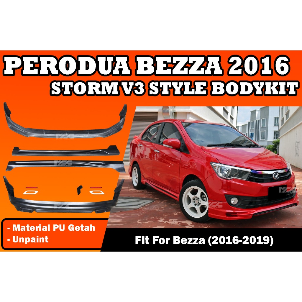 PERODUA BEZZA 2016-2019 STORM V3 STYLE FULLSET BODYKIT BEZZA FIRST ...