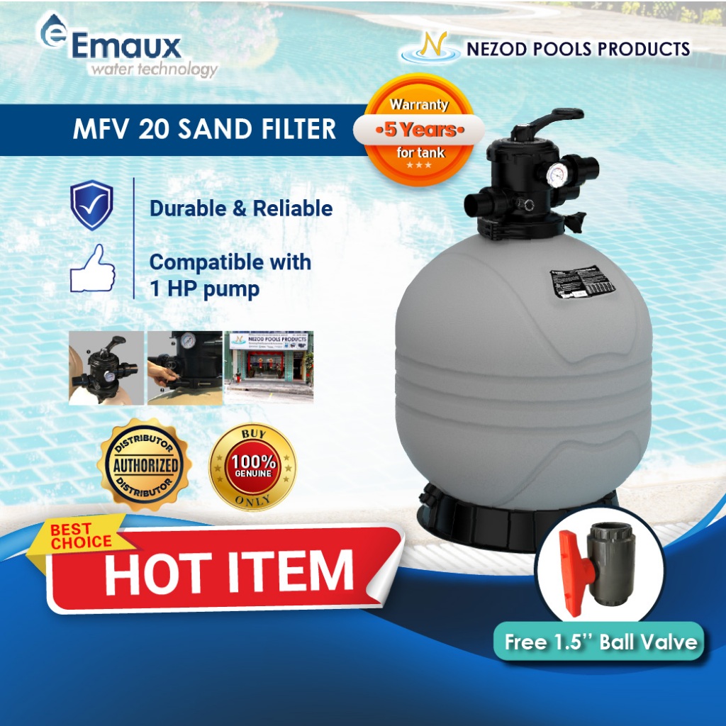 EMAUX MFV 20 TOP MOUNT PLASTIC POOL SAND FILTER 20″ DIA 1.5″ MPV - 0 ...